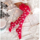 Zakolanówki Bawełniane MILENA ŚWIĄTECZNE ze wstążką do wiązania