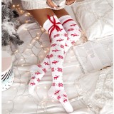 Zakolanówki Bawełniane MILENA ŚWIĄTECZNE ze wstążką do wiązania