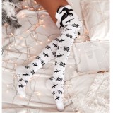 Zakolanówki Bawełniane MILENA ŚWIĄTECZNE ze wstążką do wiązania