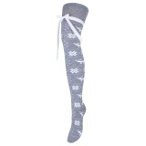 Zakolanówki Bawełniane MILENA ŚWIĄTECZNE ze wstążką do wiązania