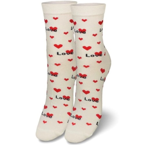 Skarpety Damskie MILENA WALENTYNKOWE Wzorzyste 
