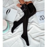 Zakolanówki Bawełniane MILENA WARKOCZ ze wstążką do wiązania