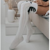 Zakolanówki Bawełniane MILENA WARKOCZ ze wstążką do wiązania