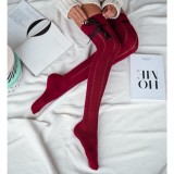 Zakolanówki Bawełniane MILENA WARKOCZ ze wstążką do wiązania