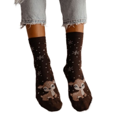 Skarpety Damskie MILENA ŚWIĄTECZNE Wzorzyste 