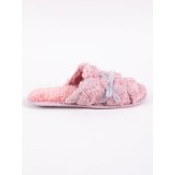 Kapcie Damskie YOCLUB Różowe Futrzane Z Kokardką