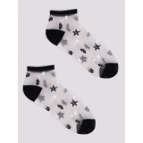 Skarpety Damskie YoClub Krótkie Transparentne Muszelki Czarne