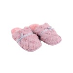 Kapcie Damskie YOCLUB Różowe Futrzane Z Kokardką